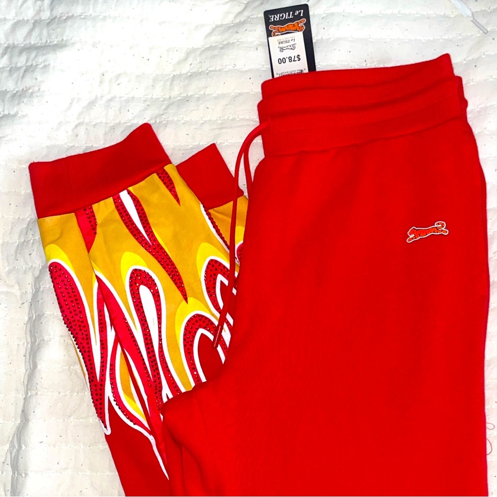 LE TIGRE RED FLAMIN SWEAT PANTS